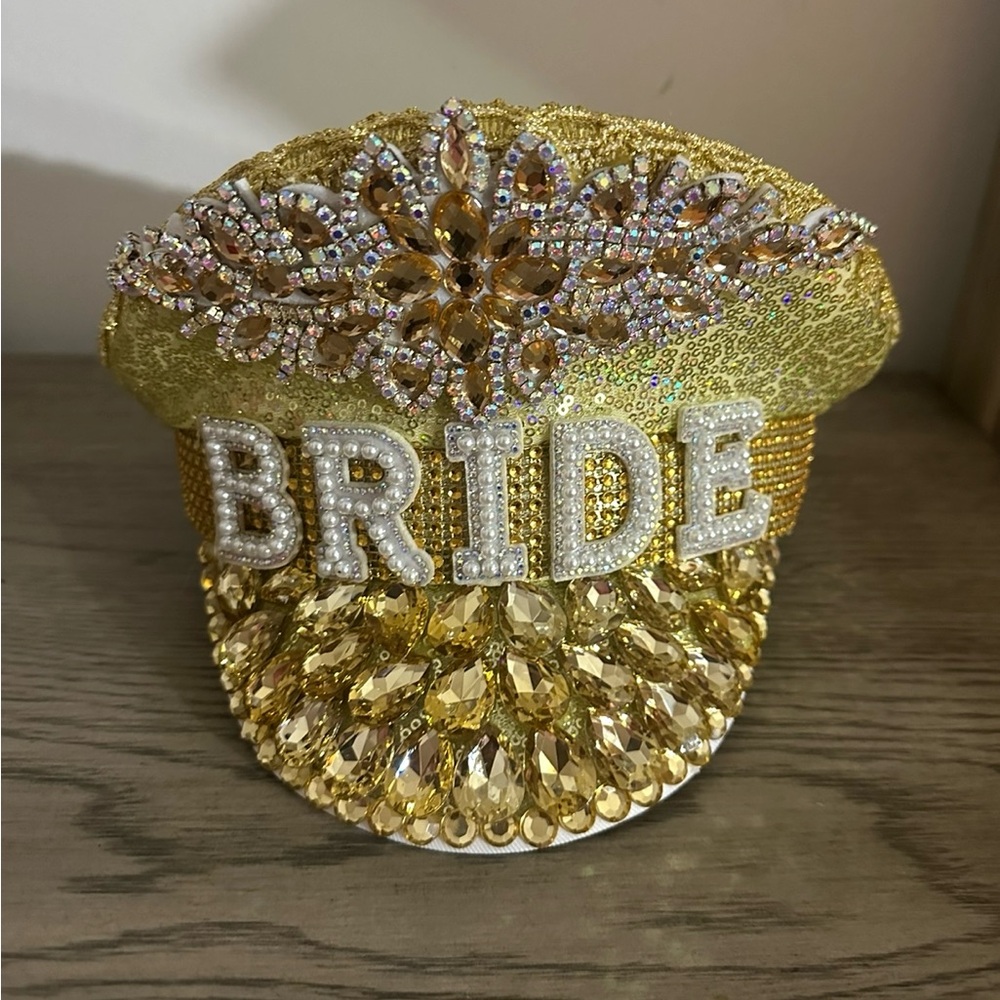 Gold Embellished Bride Cap